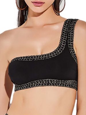 One Shoulder Lida Swimsuit With Lurex Embroidery
