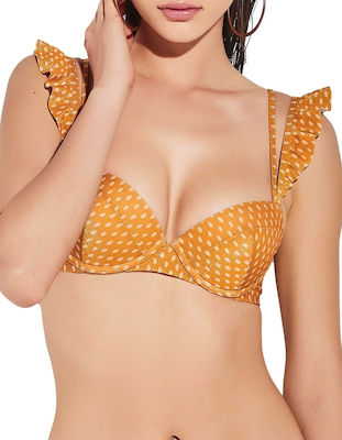 Top Lurex Lida Balconet Orange Polka Dot