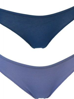 Set of 2 pcs. Cotonella Brazilian With Lace Back Seamless Dark Blue & Raft