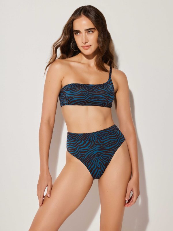 Lida One Shoulder Bikini Set With High Waisted Briefs
