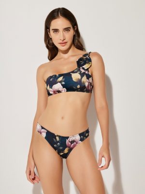 Lida One Shoulder Bikini Set Blue Floral