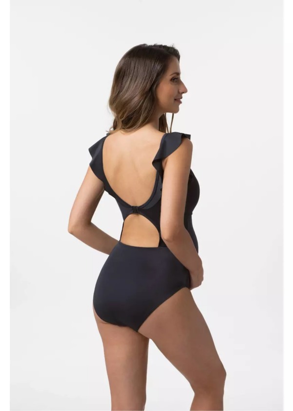 Minori Dorina One Piece Pregnancy Swimsuit With Ruffles Black