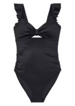 Minori Dorina One Piece Pregnancy Swimsuit With Ruffles Black
