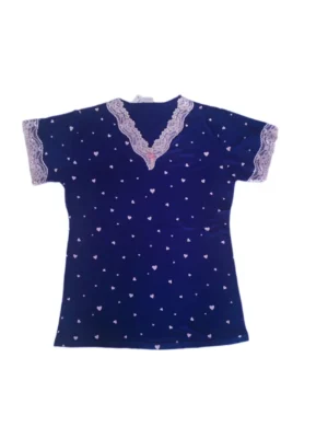 Women's Pajamas With Hearts In Blue Color