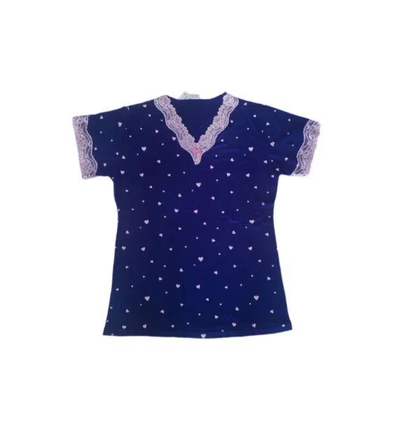 Women's Pajamas With Hearts In Blue Color